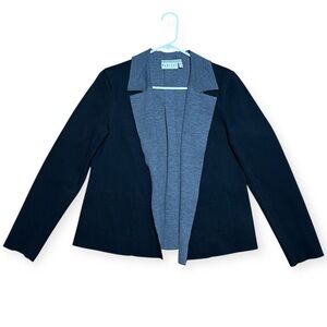 Habitat Ponte Knit Open Cardigan Jacket In Black & Gray Sz XS